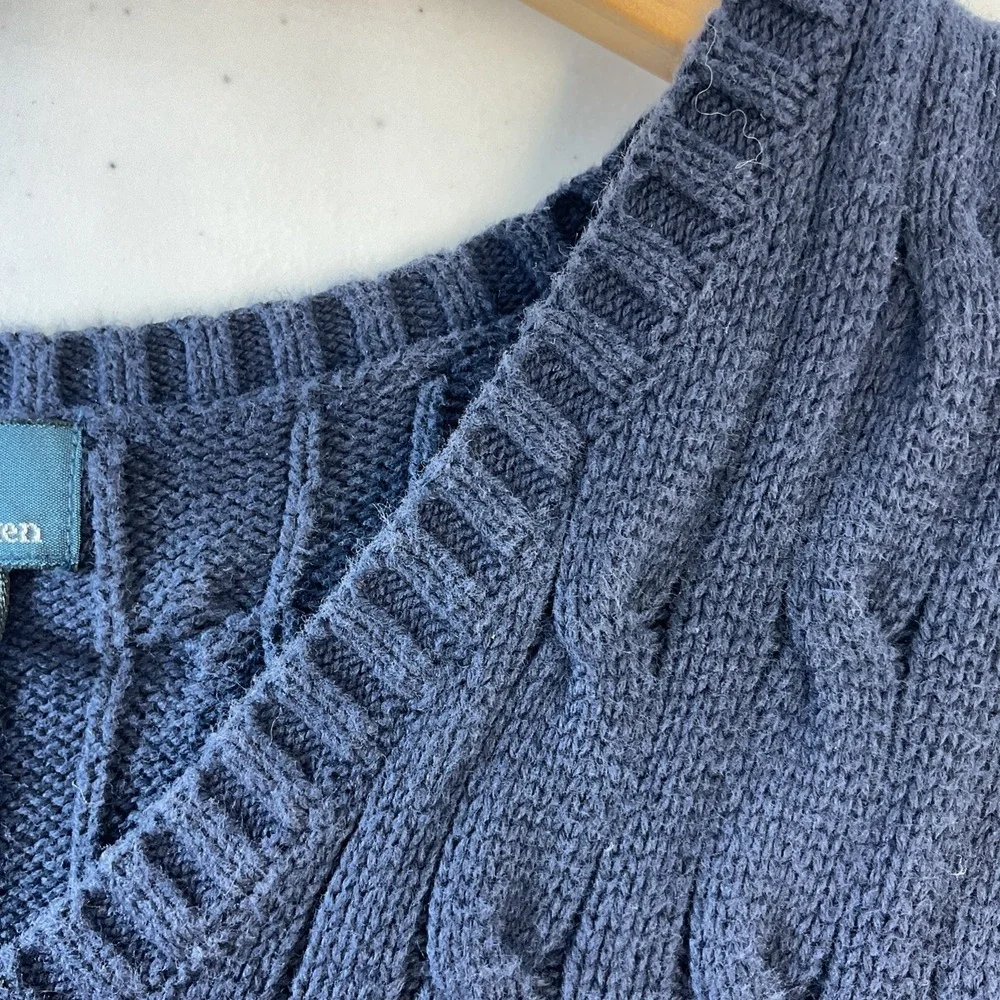 Ralph Lauren Boy's Polo Cable Knit Navy Sweater Vest Cotton Pony Size XL 18-20
